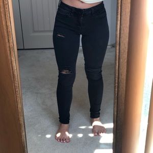 Black ripped jeans